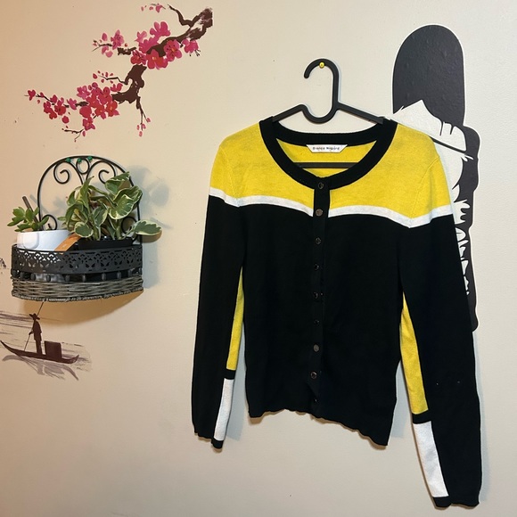 Black, Yellow & White Bianca Nygard Sweater - Picture 1 of 7